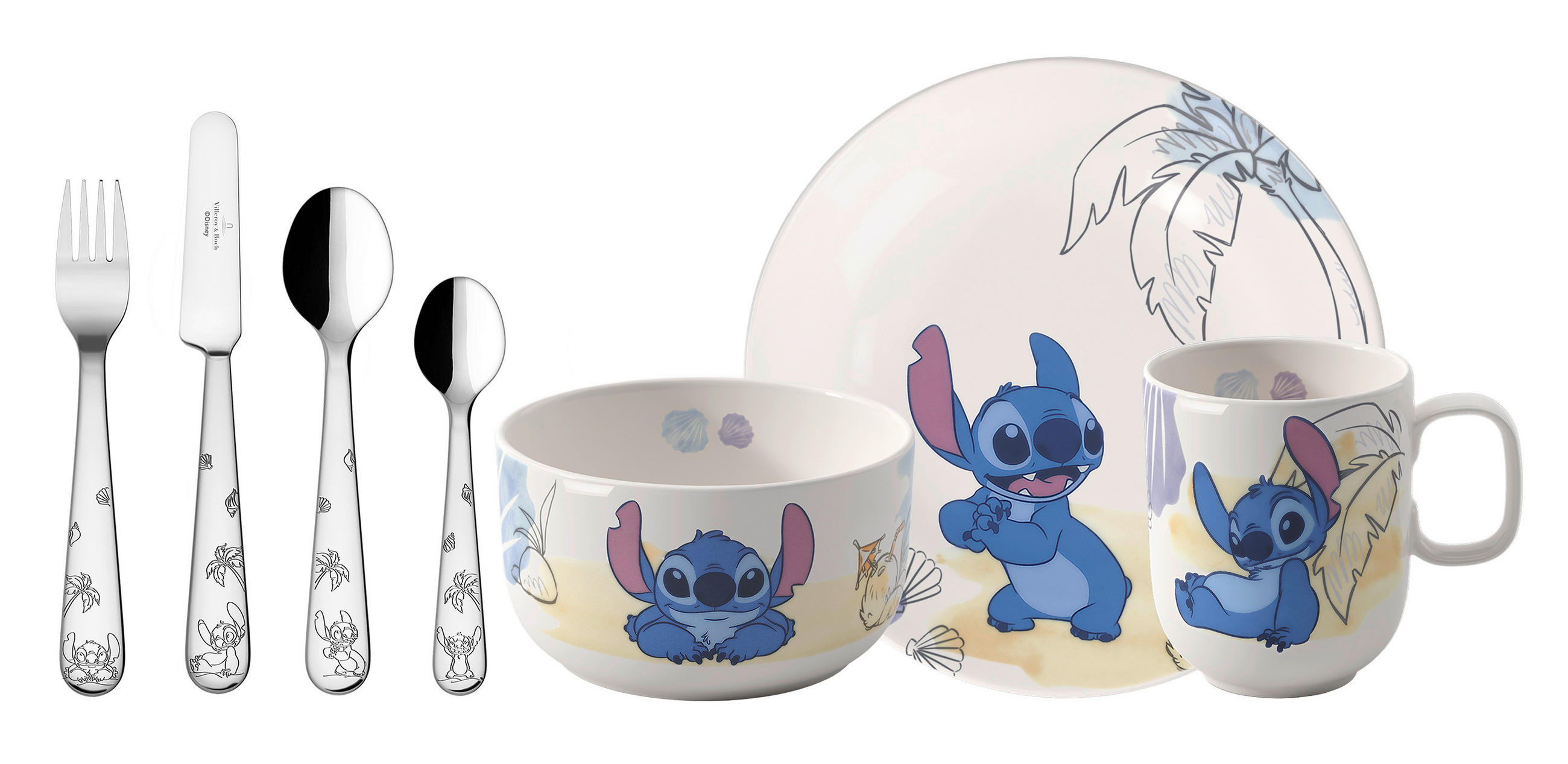 KINDERGESCHIRRSET Disney Stitch Fine China 7-teilig  - Multicolor, Basics, Keramik (26,6/13,3/23,2cm) - Villeroy & Boch