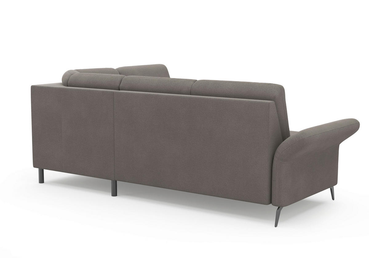 ECKSOFA ROCHELLE E Graphitfarben Flachgewebe  - Schwarz/Graphitfarben, KONVENTIONELL, Textil/Metall (240/216cm) - Sit & More