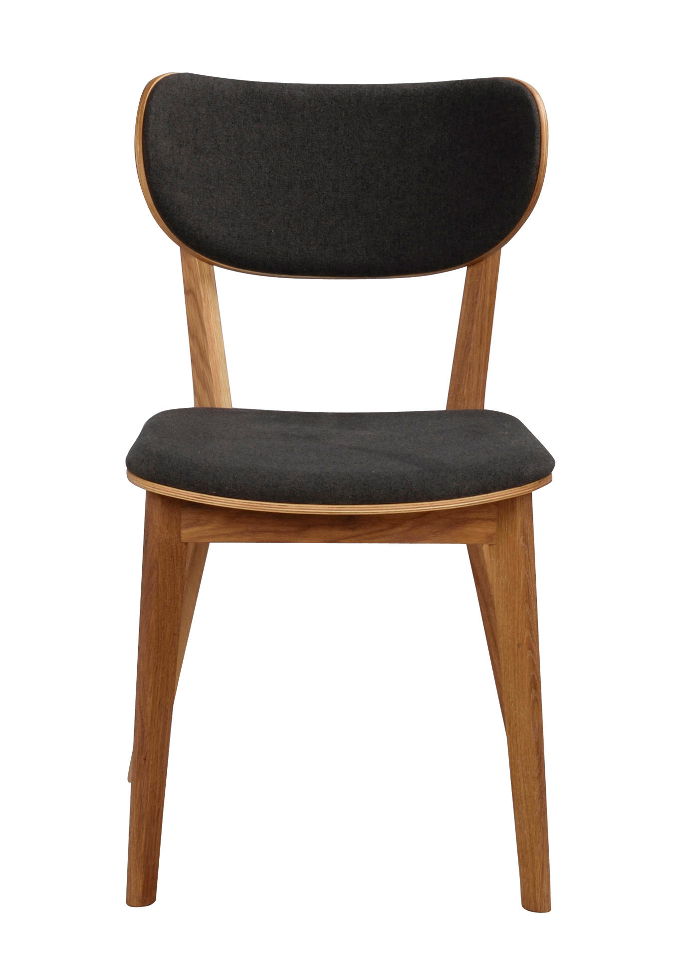 STOL flatväv  - mörkgrå/ekfärgad, Klassisk, trä/textil (46/83/56cm) - Rowico