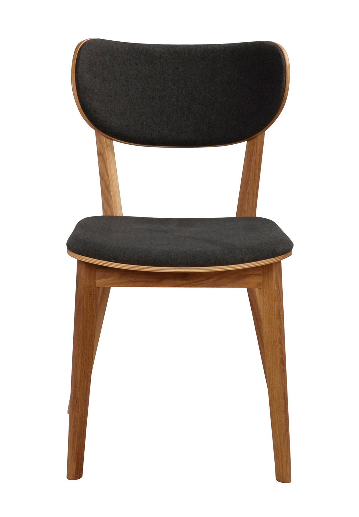 STOL flatväv  - mörkgrå/ekfärgad, Klassisk, trä/textil (46/83/56cm) - Rowico