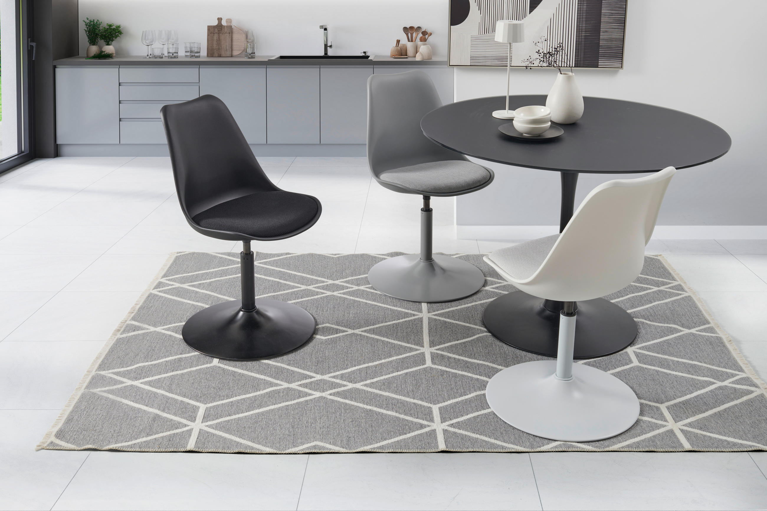 STUHL Webstoff Schwarz  - Schwarz, LIFESTYLE, Kunststoff/Textil (47.5/88/52cm) - MID.YOU