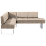 ECKBANK 165/227 cm  in Edelstahlfarben, Beige  - Edelstahlfarben/Beige, Design, Textil/Metall (165/227cm) - Moderano