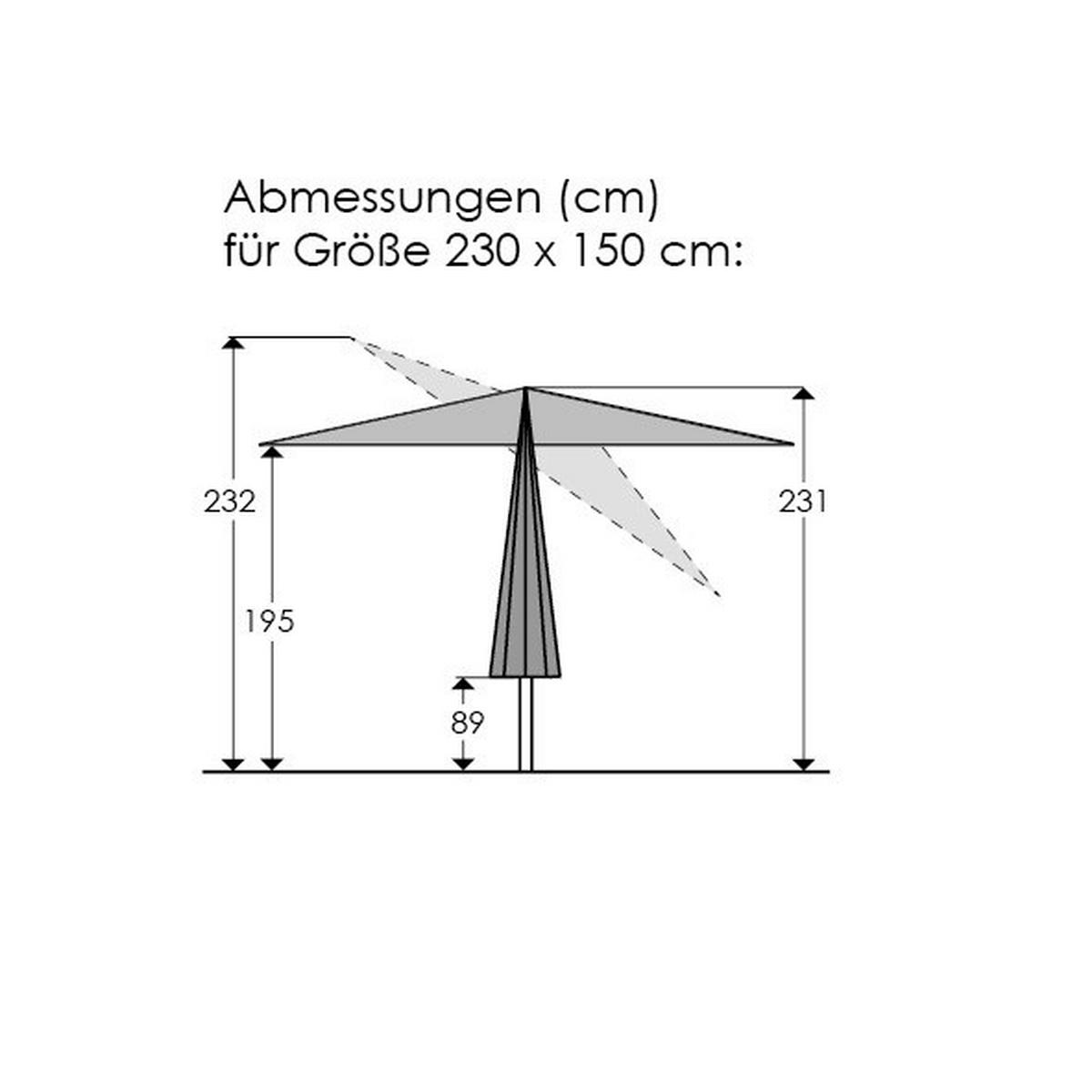 SONNENSCHIRM   - Eichefarben/Naturfarben, Basics, Textil/Metall (150/231/230cm) - Schneider