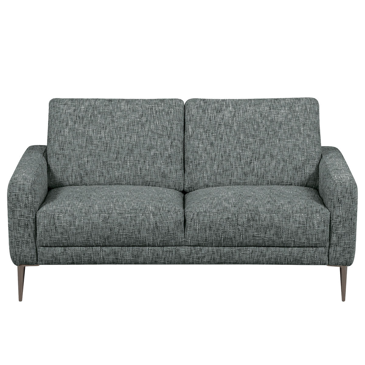 2-SITZER-SOFA Webstoff Anthrazit  - Anthrazit/Schwarzchrom, Design, Textil/Metall (157/85/92cm) - Livetastic
