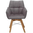 ARMLEHNSTUHL drehbar  in Flachgewebe  - Wildeiche/Eichefarben, Design, Holz/Textil (61/87/63cm) - Waldwelt