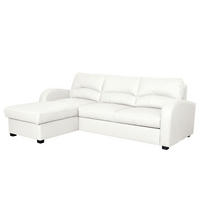 ECKSOFA 168/227 cm TILO in Lederlook Weiß Bettkasten  168/227 cm  - Schwarz/Weiß, Design, Kunststoff/Textil (168/227cm) - Livetastic