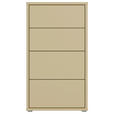KOMMODE , 55/99/35 cm, 4 Schublade(n)  - Silberfarben/Hellgelb, Trend, Holzwerkstoff/Kunststoff (55/99/35cm) - Carryhome