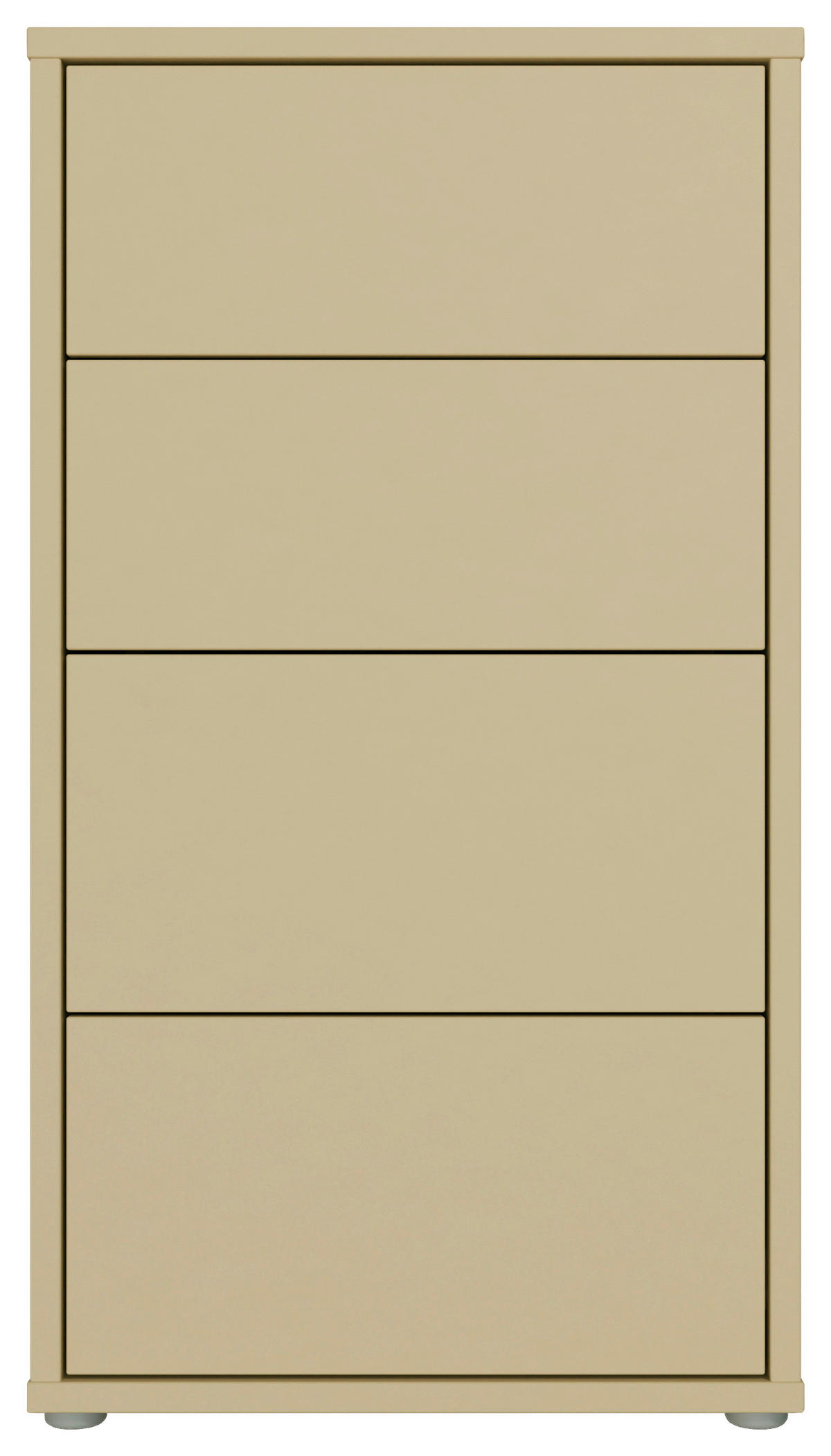 KOMMODE , 55/99/35 cm, 4 Schublade(n)  - Silberfarben/Hellgelb, Trend, Holzwerkstoff/Kunststoff (55/99/35cm) - Carryhome
