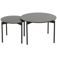 SADA ODKLÁDACÍCH STOLKŮ, černá, kov, kompozitní dřevo, 70/50/45/42/70/50 cm - černá, Moderní, kov/kompozitní dřevo (70/50/45/42/70/50cm) - MID.YOU