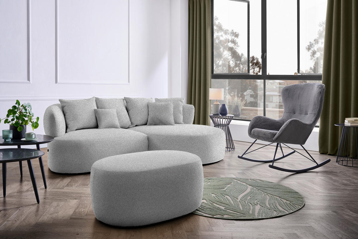 HOCKER in Textil Dunkelgrau  - Dunkelgrau/Schwarz, MODERN, Kunststoff/Textil (88/43/66cm) - Hom`in