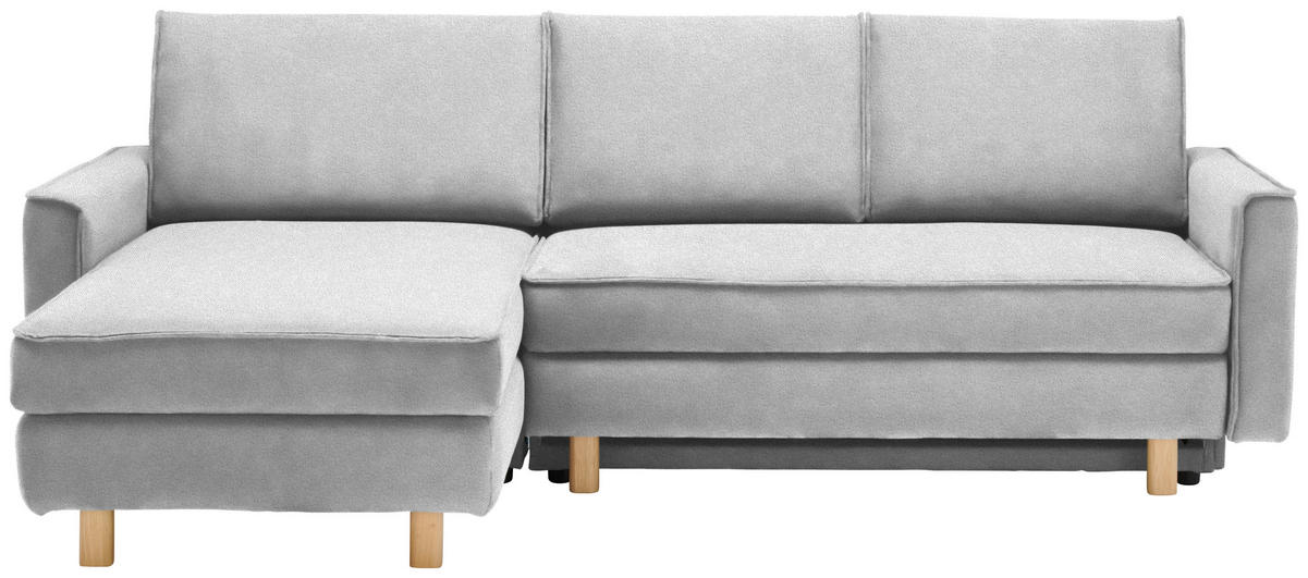ECKSOFA in Chenille Hellgrau  170/237 cm  - Eichefarben/Hellgrau, KONVENTIONELL, Holz/Textil (170/237cm) - Sedda
