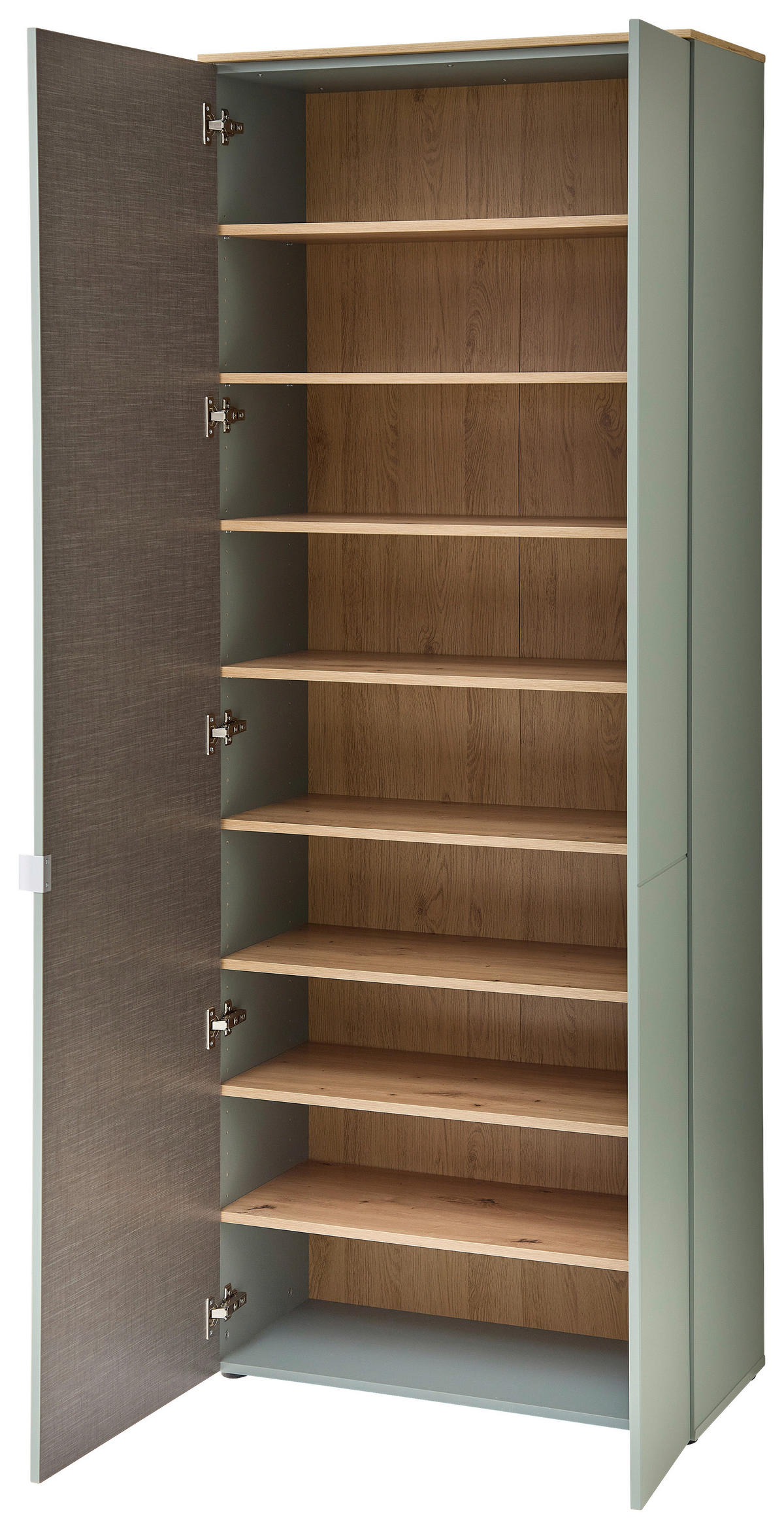 GARDEROBENSCHRANK 78/202/38 cm  - Salbeigrün/Silberfarben, Design, Holzwerkstoff/Kunststoff (78/202/38cm)