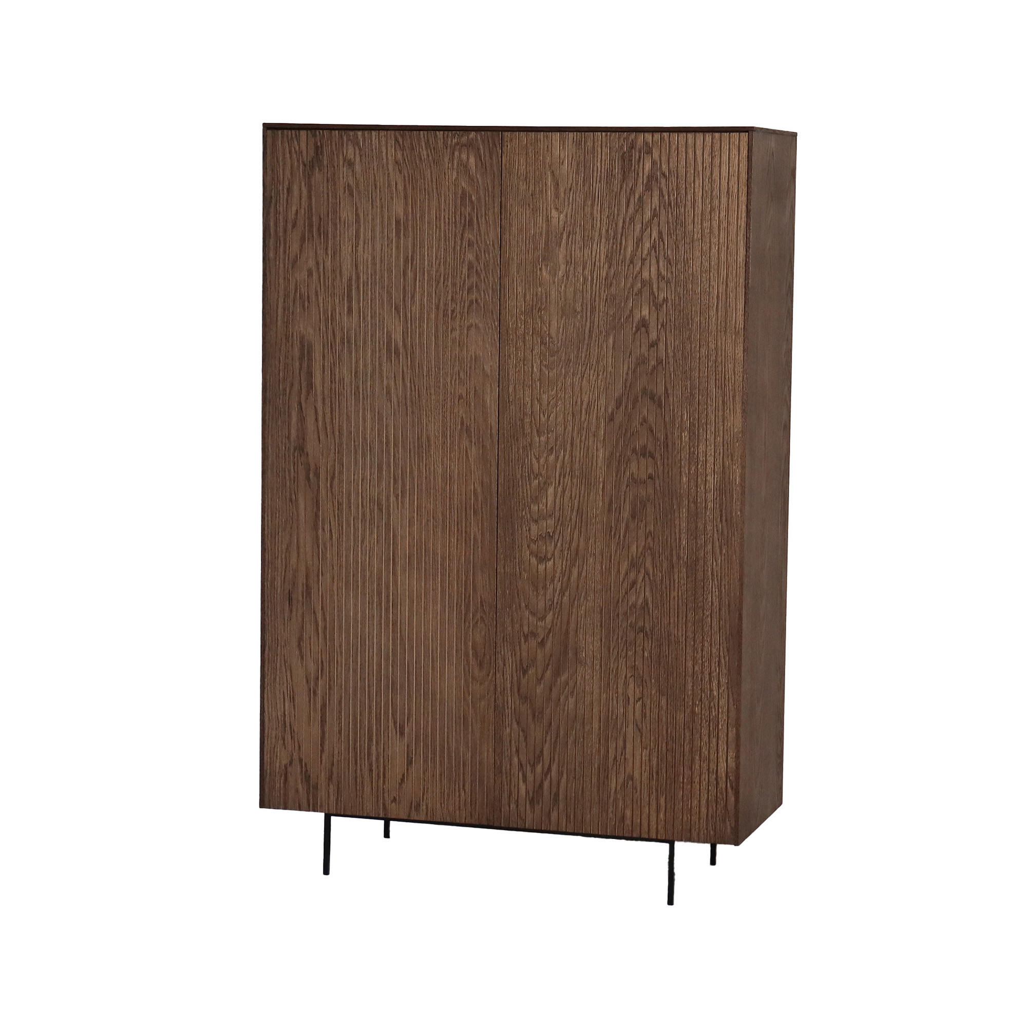 HÖG BYRÅ  i 90/125/38 cm  - svart/mörkbrun, Modern, metall/trä (90/125/38cm) - Niels Andersson