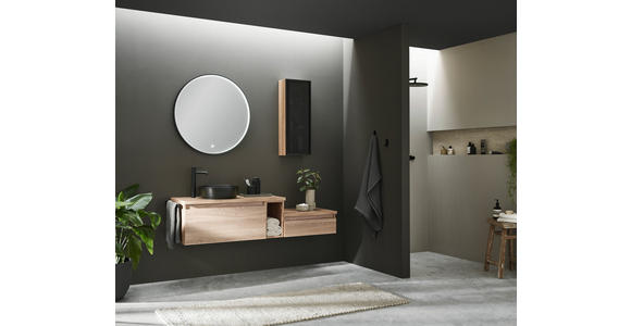 BADEZIMMERSPIEGEL 80/80/5 cm - Silberfarben/Schwarz, Design, Glas/Metall (80/80/5cm) - Novel