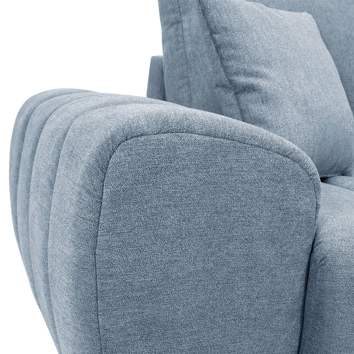 ECKSOFA in Flachgewebe Blau  - Blau/Schwarz, Konventionell, Holz/Textil (275/180cm) - P & B