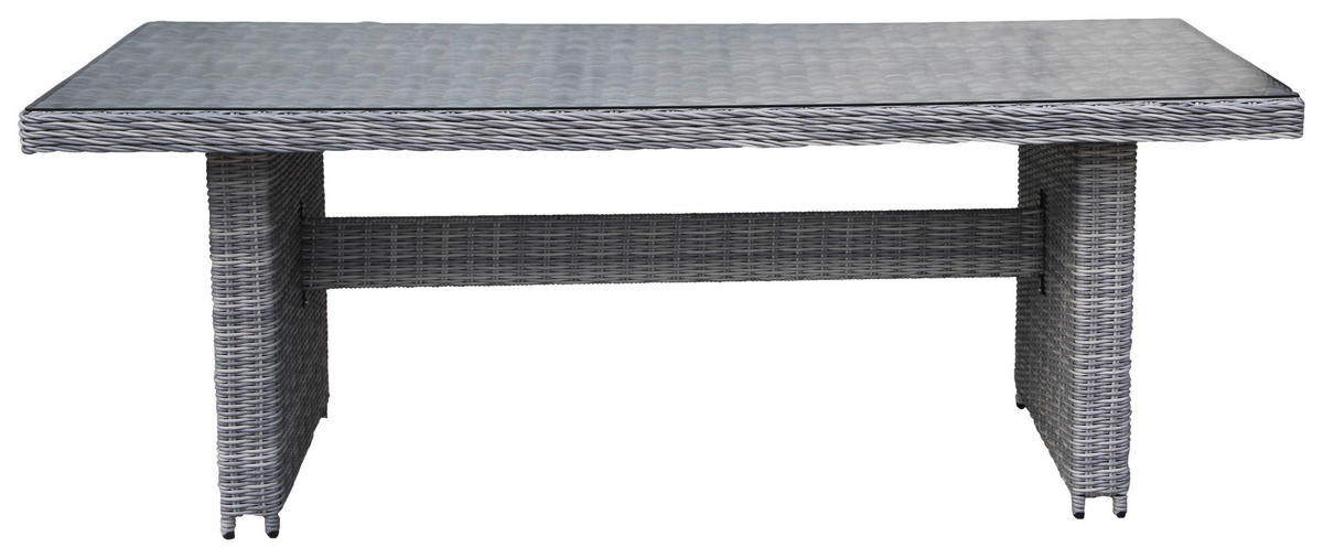 ZAHRADNÍ JÍDELNÍ SET, kov, plast, sklo, textil - světle šedá, Romantický / Rustikální, kov/textil - Ambia Garden