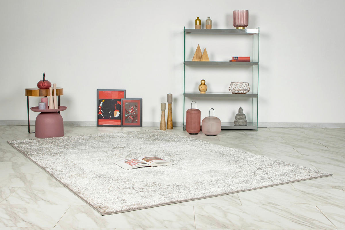 FLACHWEBETEPPICH 120/170 cm Silberfarben, Beige rechteckig  - Beige/Silberfarben, Basics, Textil (120/170cm) - Kayoom