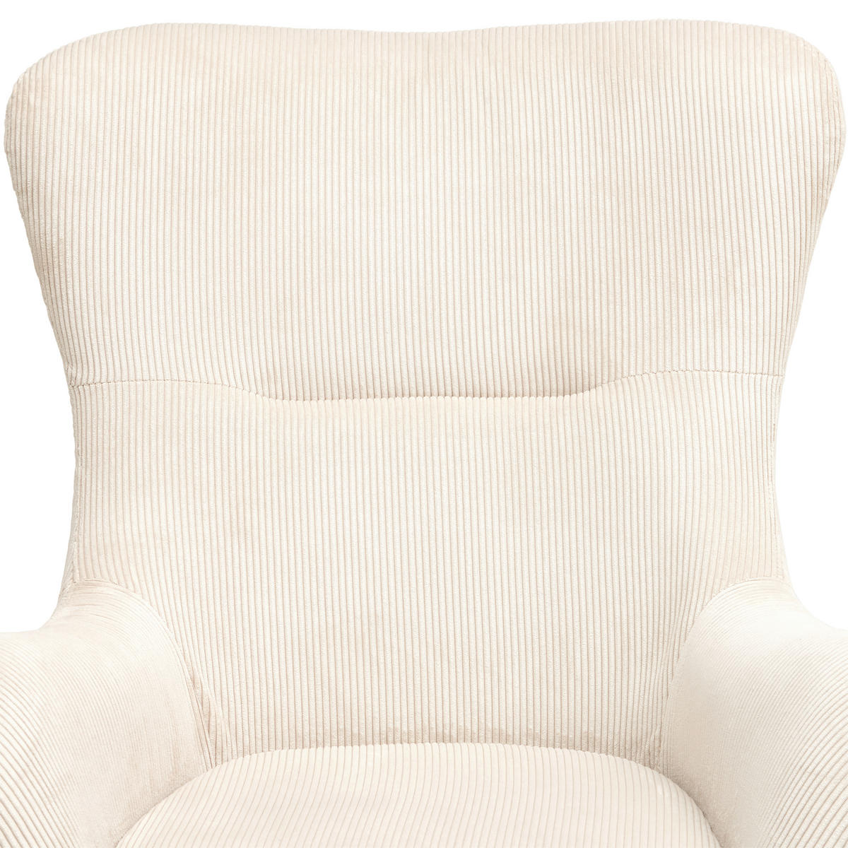 SCHAUKELSESSEL in Cord Creme, Naturfarben, Schwarz  - Creme/Schwarz, MODERN, Holz/Textil (75/102/80cm) - MID.YOU
