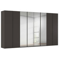 DREHTÜRENSCHRANK 400/235/61 cm,  in Graphitfarben, 8 Tür(en)  - Graphitfarben, Basics, Glas/Holzwerkstoff (400/235/61cm) - Novel