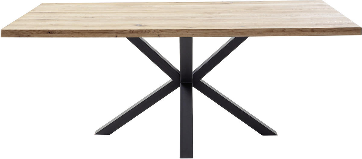 ESSTISCH in Holz 200/100/76 cm  - Wildeiche/Schwarz, Konventionell, Holz/Metall (200/100/76cm) - Valdera