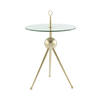BEISTELLTISCH 46/46/52 cm Goldfarben rund  - Goldfarben, Design, Glas/Metall (46/46/52cm) - Kayoom