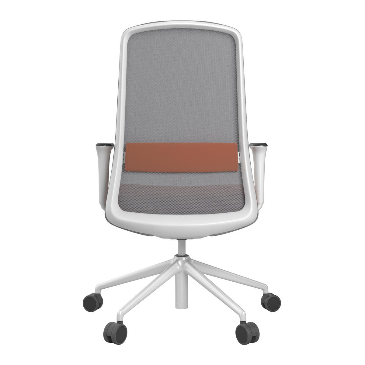 DREHSTUHL Braun, Grau, Weiß  - Braun/Weiß, MODERN, Leder/Kunststoff (70/103-115/70cm)