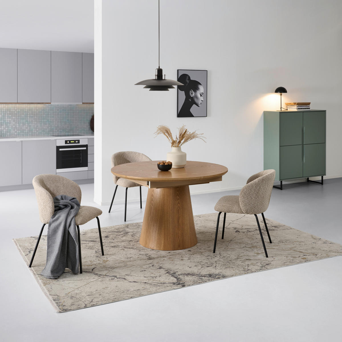 JEDÁLENSKÝ STÔL, farba duba, 120-160/120/76 cm - farba duba, Konventionell, drevo/kompozitné drevo (120-160/120/76cm) - MID.YOU