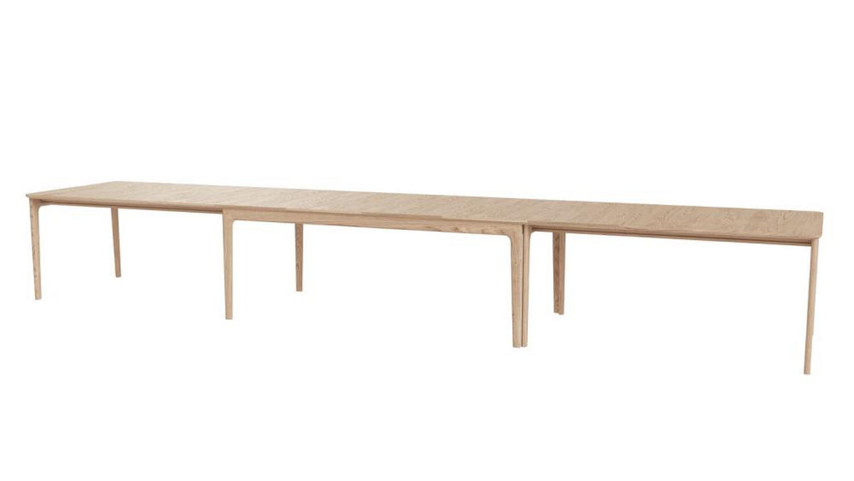 MATBORD 205-358/101/74 cm massivt trä  trä utdragbar, finns i olika träslag rektangulär ek Bianco  - ek Bianco, Klassisk, trä (205-358/101/74cm) - Skovby