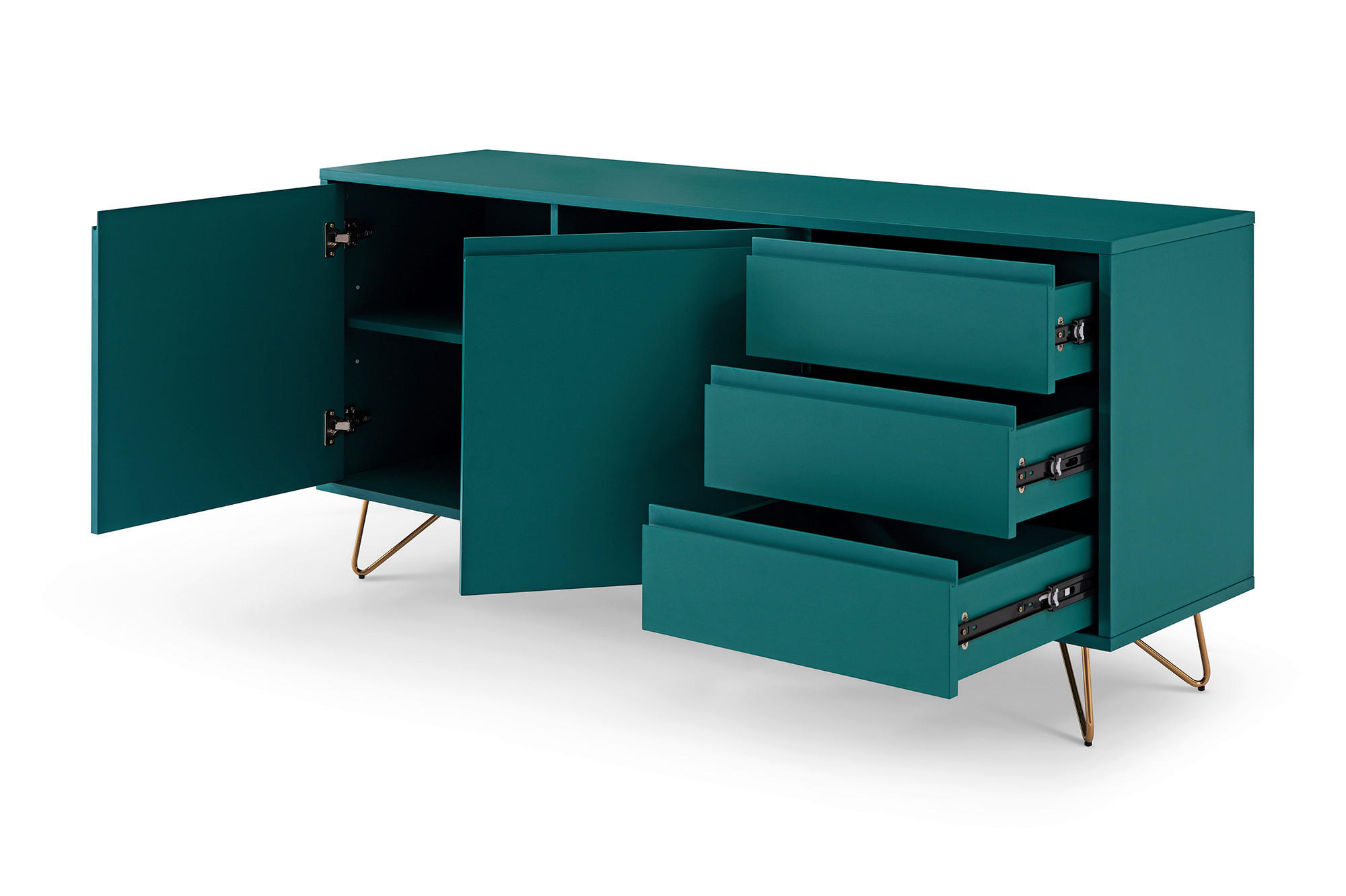Thumbnail - Livetastic Sideboard, Blau, Holzwerkstoff, 2 Fächer, 3 Schublade(n) Schubladen, 150x70x40 cm, stehend, Schlafzimmer, Sch...