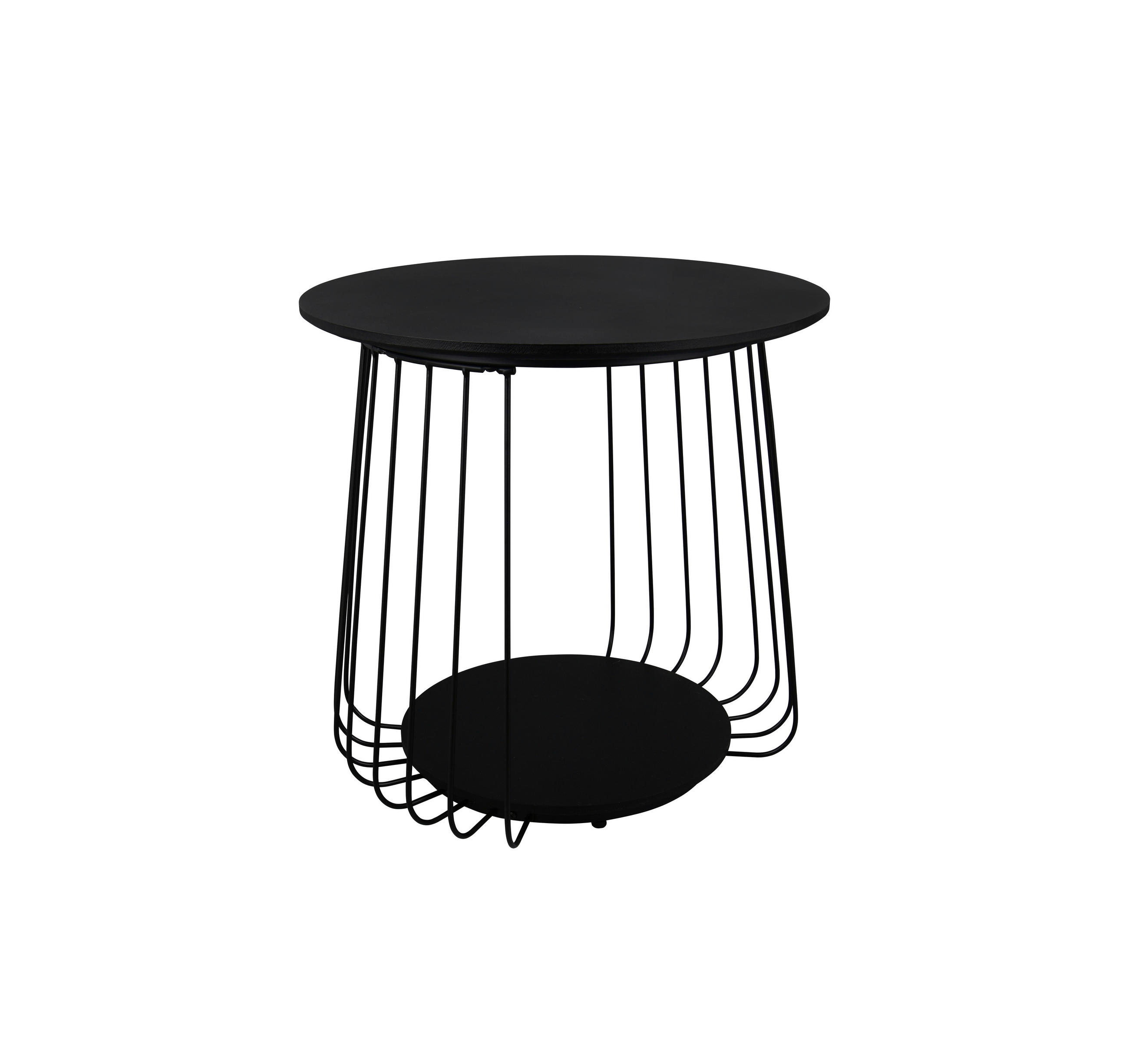 BEISTELLTISCH 50/50/50 cm Schwarz rund  - Schwarz, MODERN, Holzwerkstoff/Metall (50/50/50cm) - Milino