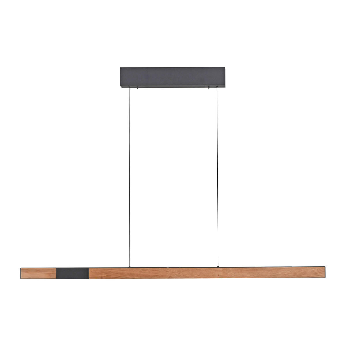 LED-HÄNGELEUCHTE Adriana Square 179/5,8/180 cm  - Eichefarben/Schwarz, Natur, Holz/Metall (179/5,8/180cm) - Paul Neuhaus