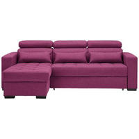 ECKSOFA in Struktur Beere  - Beere/Schwarz, Modern, Kunststoff/Textil (179/240cm) - Carryhome