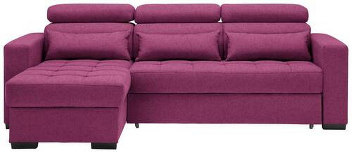 ECKSOFA in Struktur Beere  - Beere/Schwarz, Modern, Kunststoff/Textil (179/240cm) - Carryhome