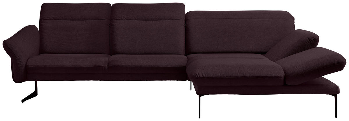 ECKSOFA Webstoff Lila  - Anthrazit/Lila, Design, Textil/Metall (299/203cm) - Himolla