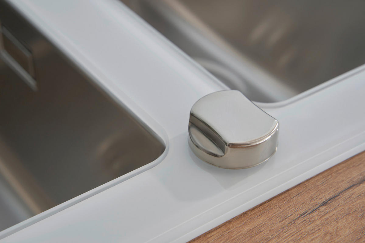 SPÜLE 1720NEWYORK100X50W  - Weiß, Trend, Glas/Metall (100/21/50cm) - Respekta