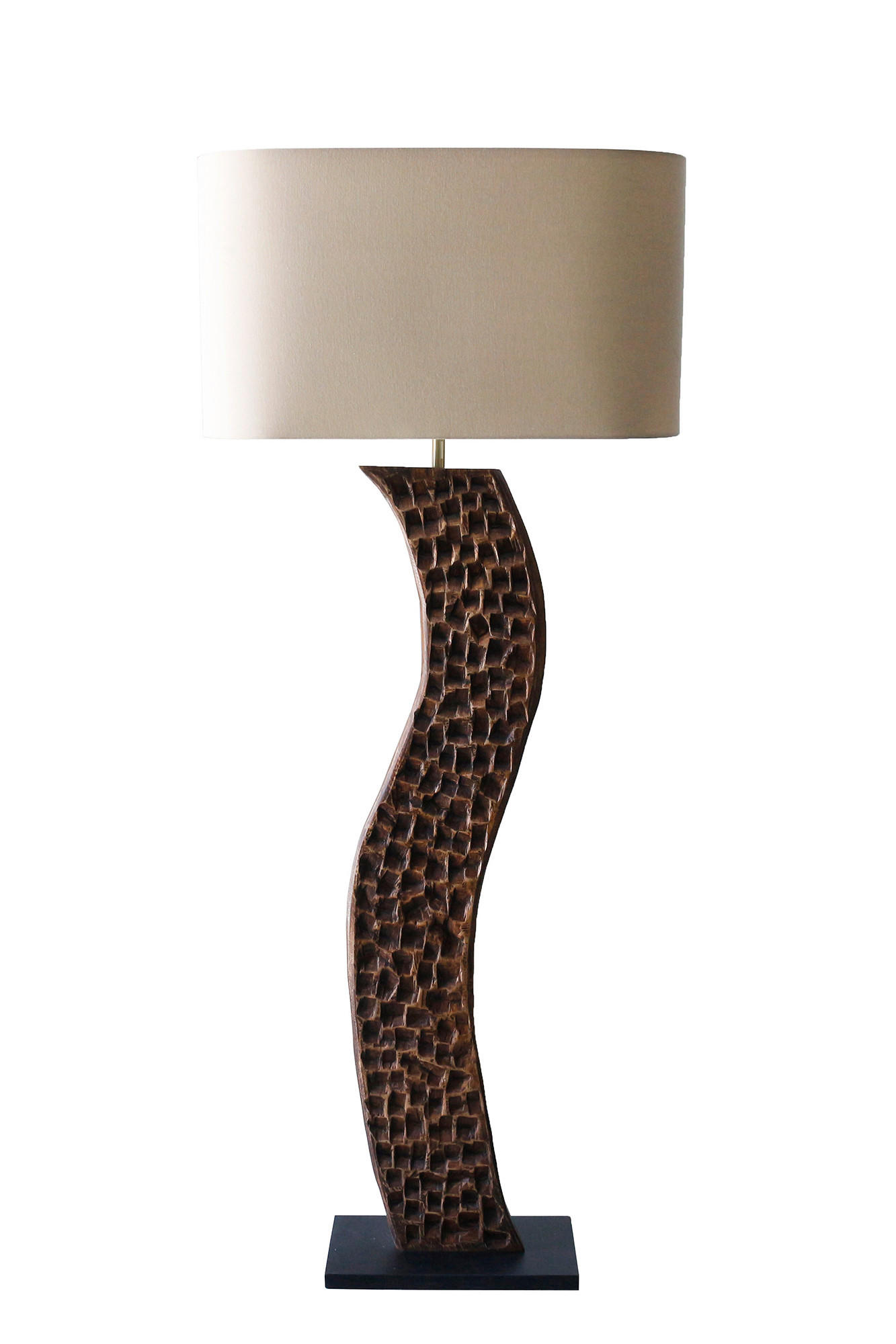 STEHLEUCHTE  40/171/20 cm   - Schwarz/Weiß, Design, Holz/Textil (40/171/20cm) - P & B