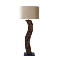 STEHLEUCHTE  40/171/20 cm   - Schwarz/Naturfarben, Design, Holz/Textil (40/171/20cm) - P & B