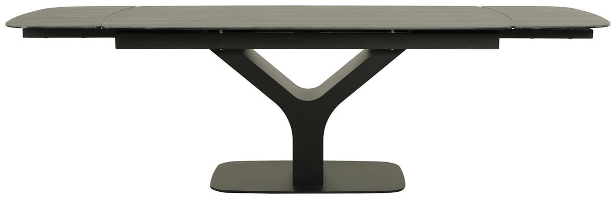 JEDILNA MIZA, črna  - črna, Design, kovina/steklo (180-260/90/76cm) - Novel