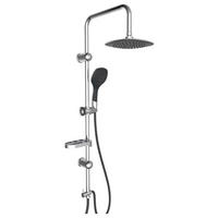 ÜBERKOPFBRAUSESET  - Chromfarben/Schwarz, Basics, Kunststoff/Metall (2,2/100,5/34cm)