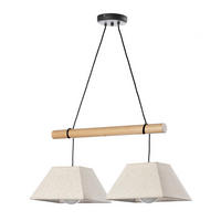 HÄNGELEUCHTE 60/24/90 cm  - Hellbraun/Schwarz, Natur, Holz/Textil (60/24/90cm)