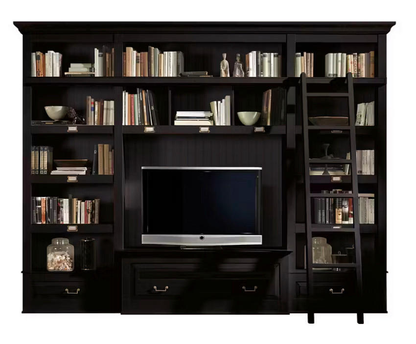 WOHNWAND UrbanClass 3-teilig  in Schwarz  311/238,5/52-46,5 cm  - Schwarz/Bronzefarben, LIFESTYLE, Holz/Metall (311/238,5/52-46,5cm) - Livetastic