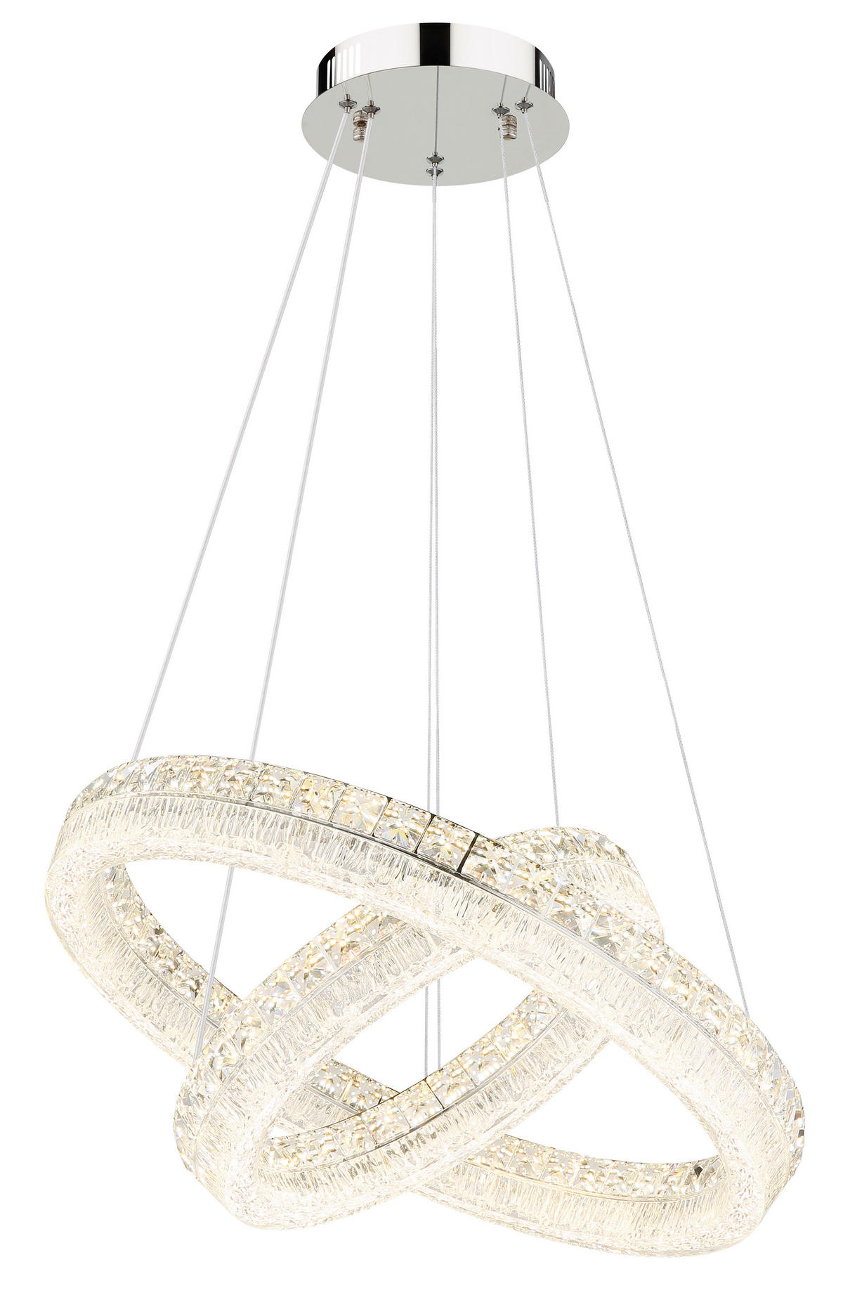 LED-HÄNGELEUCHTE 60/120 cm  - Klar/Chromfarben, Design, Glas/Kunststoff (60/120cm) - Globo