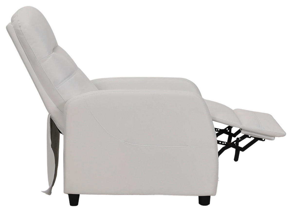 FERNSEHSESSEL in Flachgewebe Weiss  - Weiss/Schwarz, Konventionell, Textil/Metall (74/104/91cm) - MID.YOU