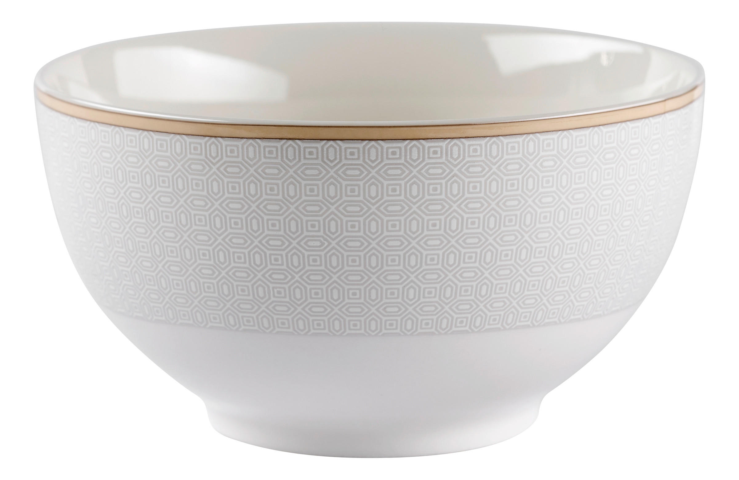 FRUKOSTSKÅL Geo   - vit/beige, Klassisk, keramik (15/8cm) - Ritzenhoff Breker