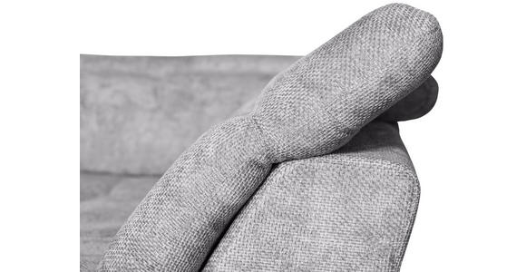 WOHNLANDSCHAFT  in Struktur Hellgrau  - Hellgrau/Schwarz, KONVENTIONELL, Textil/Metall (188/357/253cm) - Carryhome