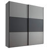 SCHWEBETÜRENSCHRANK Anthrazit, Hellgrau  - Anthrazit/Hellgrau, Holzwerkstoff/Metall (188/222/68cm) - Moderano