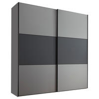 SCHWEBETÜRENSCHRANK 188/222/68 cm 2-türig Anthrazit, Hellgrau  - Anthrazit/Hellgrau, Holzwerkstoff/Metall (188/222/68cm) - Moderano