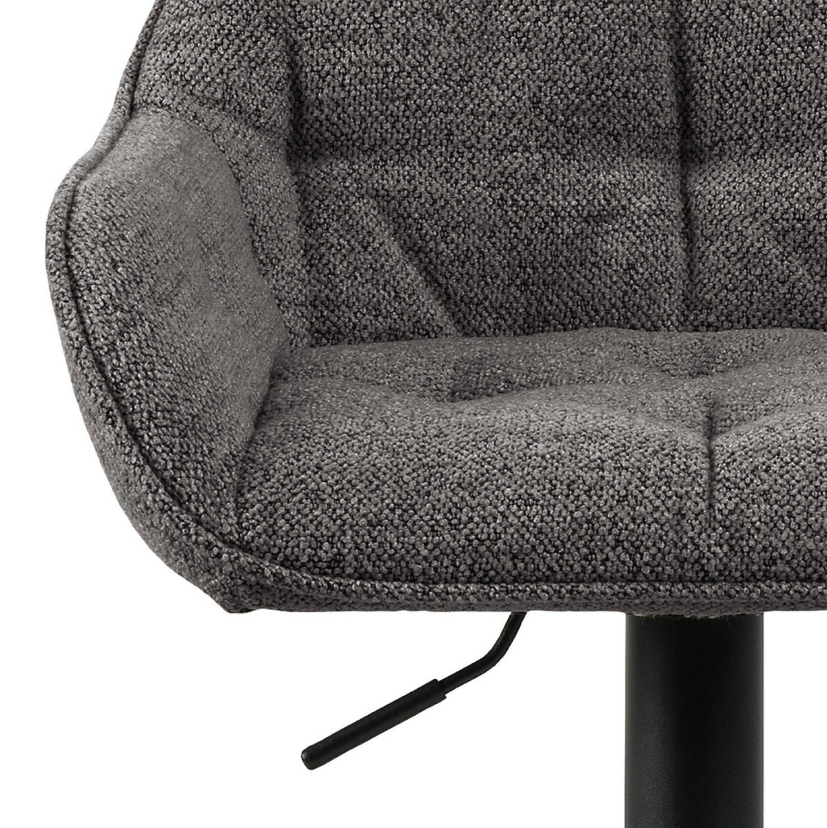 BARHOCKER in Textil Anthrazit  - Anthrazit/Schwarz, Design, Textil/Metall (57/63-84/53cm) - MID.YOU