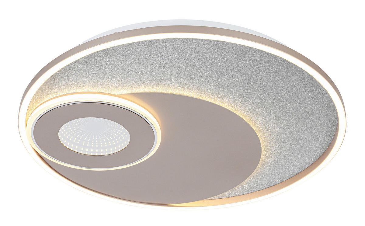 LED-DECKENLEUCHTE Erdut 50/5 cm   - Champagner/Silberfarben, Design, Kunststoff/Metall (50/5cm) - Novel