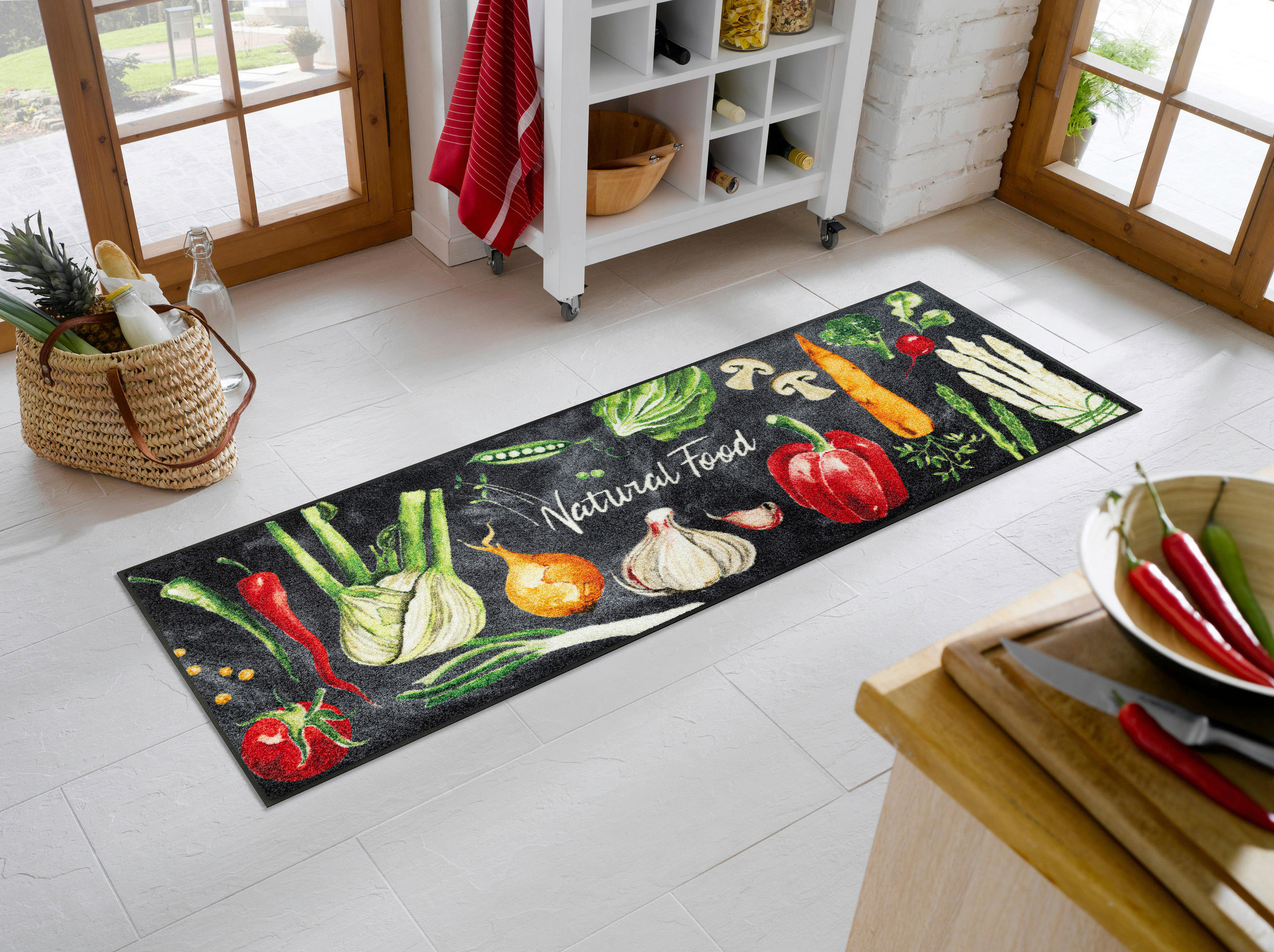 PREDPRAŽNIK  Natural Food     60/180 cm    potiskano  večbarvno  - večbarvno, Trend, umetna masa/tekstil (60/180cm) - wash+dry